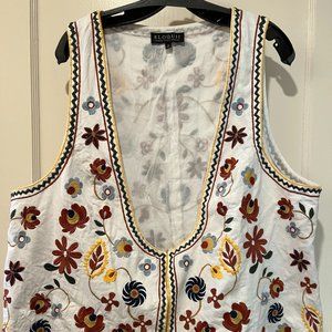 Boho Eloquii Embroidered Vest - size 18